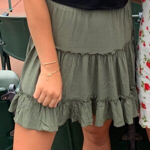 Princess Polly Ruffle Skirt Green